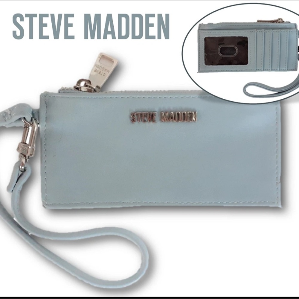 Steve Madden Light Blue Wristlet with Card Slots